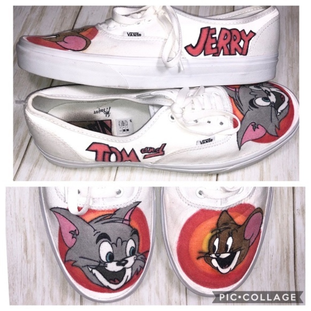 Tom And Jerry Custom Painted Vans One Of A Kind 11 - image 1